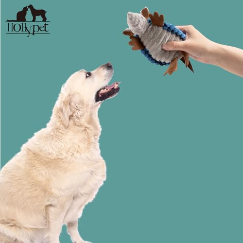 Hollypet Armadillo Squeaky Puppy Dog Toys for Small Medium Dogs, 6" - color: Blue, size: 6 IN