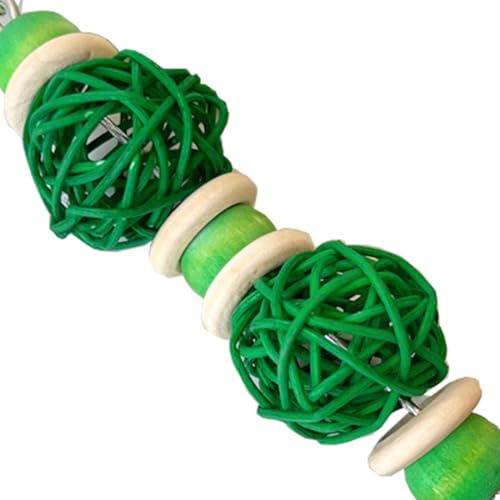 Bird Swing Conure Toys, Parrot Climbing Hammock for Parakeet, Lovebird, Budgie, Cockatiel, Conure, Small Birds - color: GreenRattan