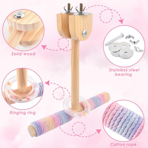Bissap Shake Bird Perch Toy, Wooden Hanging Stand for Small Medium Parrot