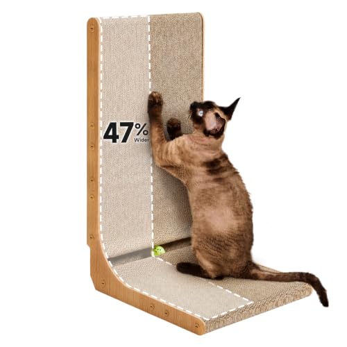 EHEYCIGA Extra Wide 16.5in Cardboard Cat Scratcher for Indoor Cats, Brown - color: Brown, size: 16.6x16.5x26.8