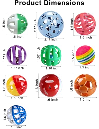 10 Pack Hollow Cutout Bell Play Balls for Ferret, Non Toxic, PP Material