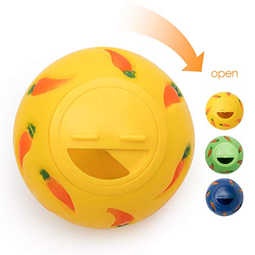 Niteangel Small Animal Treat Ball: Adjustable Treat Dispenser - color: Yellow