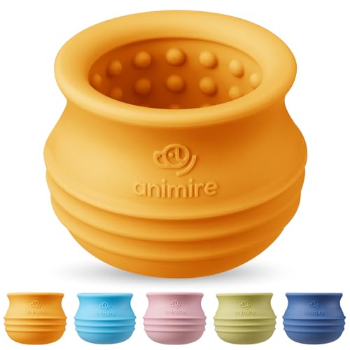 Treat Dispensing Dog Toy, Long-Lasting Interactive Puzzle Toys for Dogs, Stuffable Dog Enrichment Frozen Lick Treat Toy for Boredom, BPA Free Silicone Fetch Catch Chew Toy (Orange,S) - color: Orange, size: S