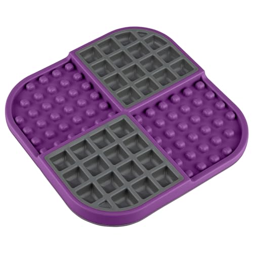LickiMat Slomo, Cat Slow Feeder Lick Mat, Boredom Anxiety Reducer; Perfect for Food, Treats, Yogurt, or Peanut Butter. Fun Alternative to a Slow Feed Cat Bowl or Dish, Purple - color: Purple