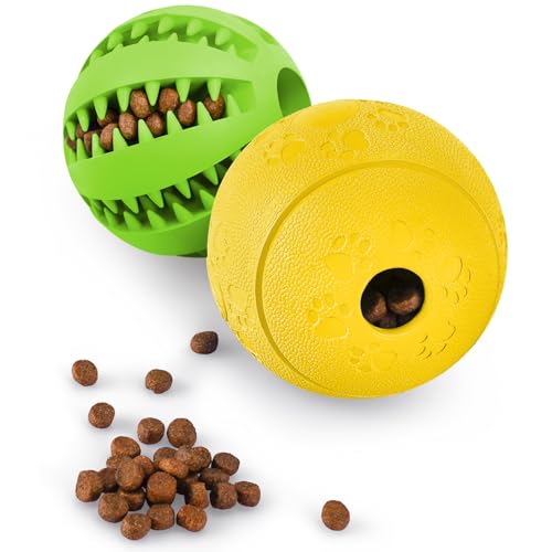 HIPPIH Dog Puzzle Toy 2 Pack, Interactive Dog Toys for Treat Dispensing - color: Green+Yellow