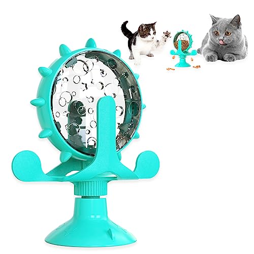 Cat Dog Treat Dispenser Toy - Cat Interactive Feeder (Lake Blue) - color: Lake Blue