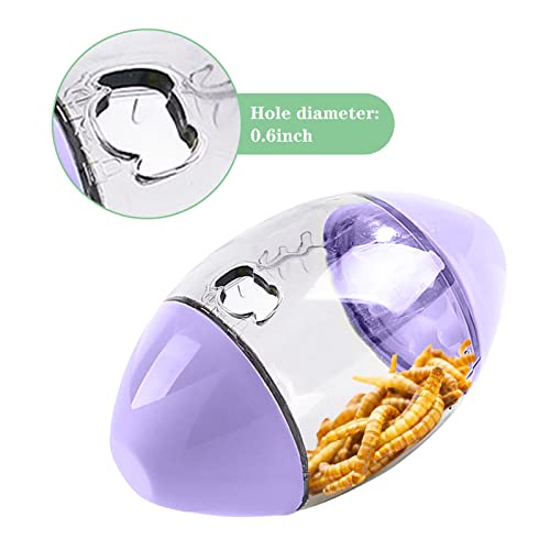 ALI2 Bearded Dragon Feeder Toy Rugby Shape, Reptile Interactive Enrichment Toy for Lizard, Gecko and Small Animals - color: Purple