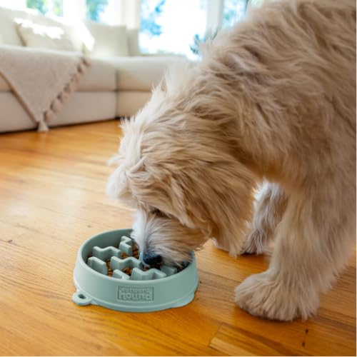 Outward Hound Fun Feeder Slo Bowl Dog Slow Feeder, Notch, Sage, 9.1", Medium (Pack of 12) - color: Sage, size: Medium (Pack of 12)