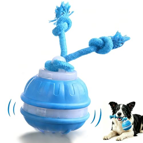 Interactive Dog Toys,Dog Ball Toy with Squeaky Birdsong Sound and Stimulation,Automatic Motion Activated Dog Toy for Boredom,Indoor Outdoor Pet Exercise Toy for Small/Medium Dogs(Blue)