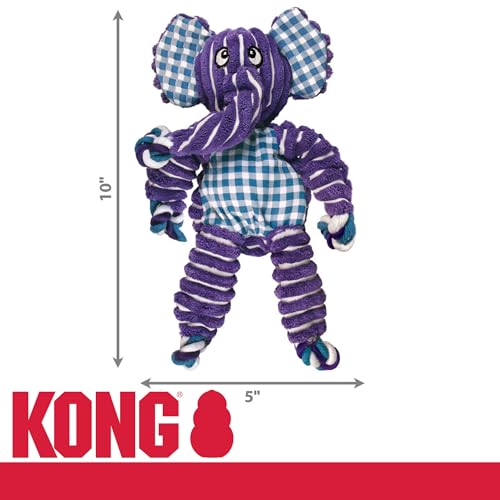 Kong Floppy Knots Rope and Plush Dog Toy, Elephant, Small/Medium - color: Elephant, size: Small/Medium