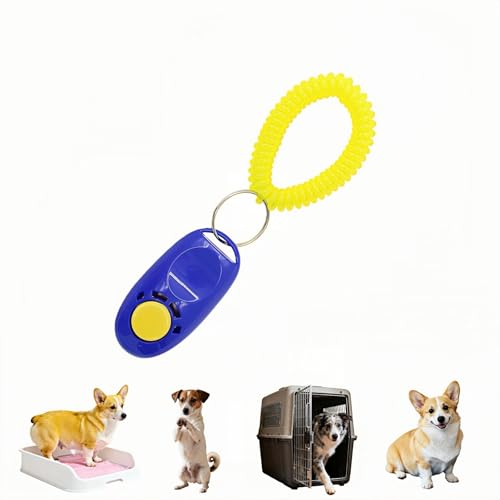 BUBBLE-FLY Dog Training Clicker with Wrist Strap, Effective Obedience Aid for Barking, Sit, Stay. Humane & Easy