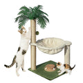 Fantasreen Cat Tree 28'' with Hammock & Interactive Toy for Indoor Cats - color: White-28 Inches