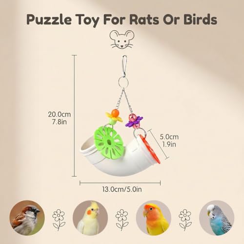 Rat Toys, Rat Foraging Toy for Various Treats Rats Cage Accessories
