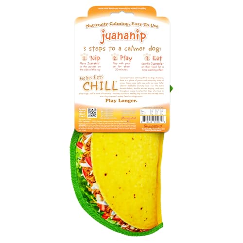 Doggijuana Tuffer Chewer Dog Toy, Taco | Squeaky Refillable Plush Toy - size: Standard, style: Taco