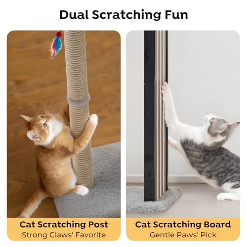 Veehoo 35" Tall Cat Scratching Post for Indoor Cats, Sturdy Cat Scratch Pad