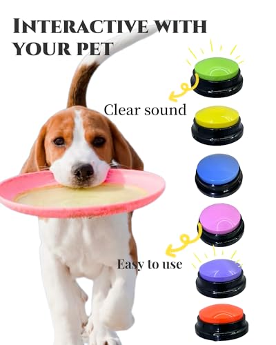 Dog Talk Buttons Voice Recording Button for Communication and Pet Training 30-Second Record & Playback Talking Button for Study, Office, Family, and Kids (Blue, one) - color: Blue