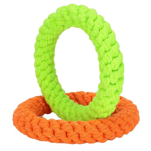 Dog Chew Toys, 2PCS Ring Dog Toy Tough Rope Toys for Dog Teething Cleaning