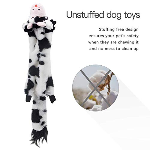SHARLOVY Dog Squeaky Toys 5 Pack, Pet Crinkle Toy No Stuffing Animals Plush - color: 5 Pack, size: Large