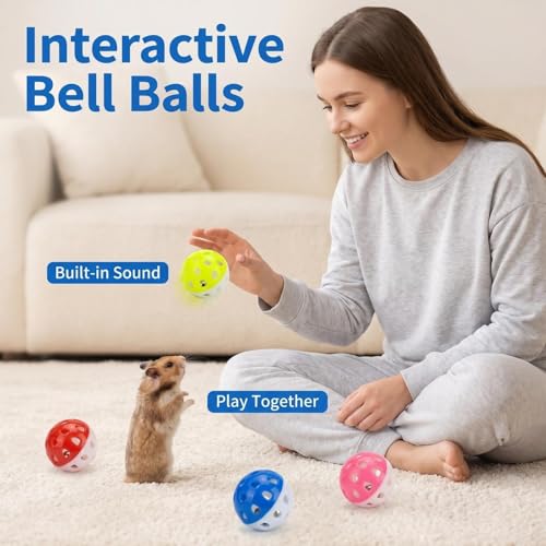 1 Pack Ferret Tubes & Tunnels with 4 Bell Balls, 3.9 in Wide, White - color: White, size: 1PCS