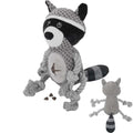 Dog Squeaky Chew Toy, Plush Crinkle Rope Dog Toy - Gray Raccoon - color: Gray Raccoon