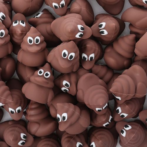 Chunful 25 Pcs Mini Poop Rubber Ducks Bulk Rubber Brown - color: Brown, size: Rubber