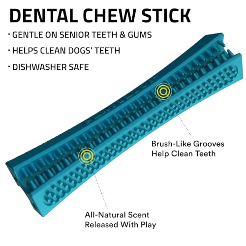 Playology Dental Chew Stick Toy for Senior Dogs- Jumbo, Peanut Butter Scent - size: Jumbo Chew Stick, style: Peanut Butter