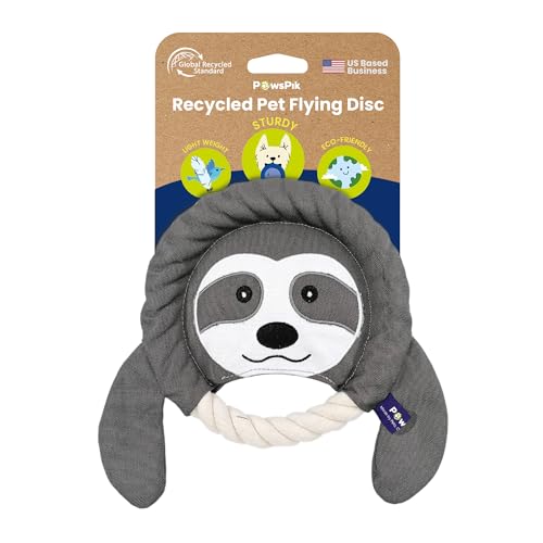 PAWSPIK 2-in-1 Flying Disc & Tug-of-War Dog Toy, Sleepy Sloth - style: Sleepy Sloth
