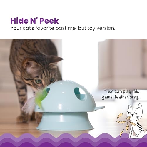 Catstages 2-in-1 Dart N’ Dash Electronic Cat Toy with Darting Feather, 5.3" - color: Blue, size: One-Size