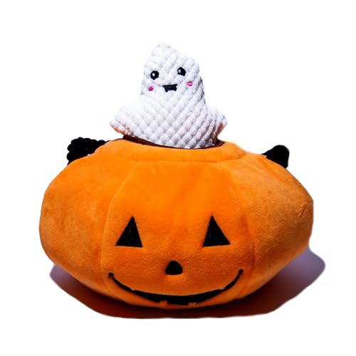 Glow Pups Halloween Hide and Seek Dog Toys, Orange Pumpkin