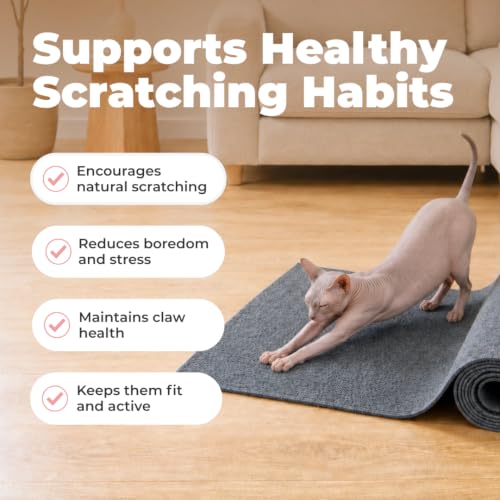 Catify Peel & Stick Cat Scratching Mat - Gray, L:39" - color: Gray Mat - L: 39"