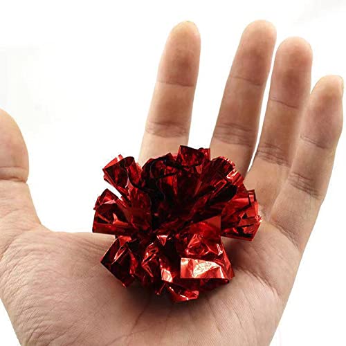 ISMARTEN 10 Packs Crinkle Balls Cat Toys for Indoor Cats, Lightweight Shiny Crinkle Paper Ball for Kitten (Random Color) (3.94 in) - size: 3.94 in
