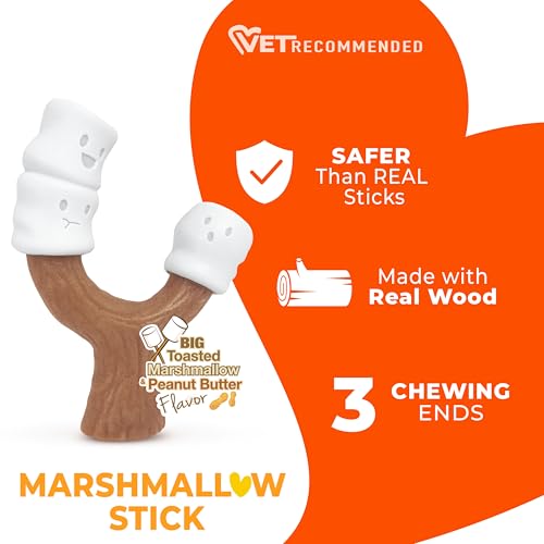Nylabone Strong Chew Marshmallow Stick Dog Chew Toy, Large - size: Large