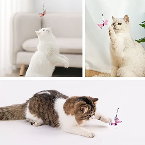 SONGWAY Cat Butterfly Toy Replacement - 10 Pieces Mini Butterfly Cat Toys Replacement, Teaser Wand Toy Attachments, Insect Cat Toys Accessories Parts - size: Butterfly Replacements 10 Pieces
