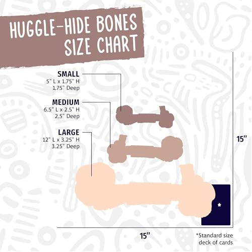 HuggleHounds Huggle-Hide Knotted Bone - Leather Dog Toys for Aggressive Chewers, Interactive for Small or Large Breeds, Tough & Durable - Leather Bone, Small - size: Small, style: Leather Bone