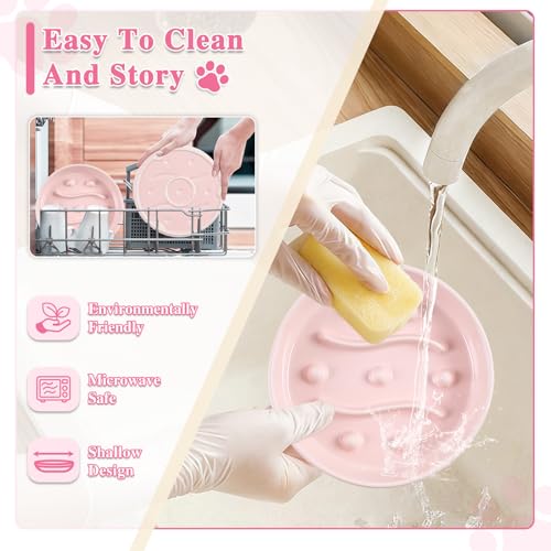 Ceramic Slow Feeder Dog Bowls,1.5 Cups Dog Food Dish for Medium& Large Dogs - color: Pink-L