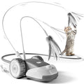CYROS 3-in-1 Interactive Cat Toy - 2-Speed Automatic Moving Mouse Cat Toys Self Play with 2pcs Hanging Feather String Ribbon and Wiggly Silicone Mice Tail for Bored Indoor Adult Cats Kittens - color: Grey
