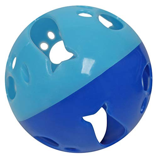 Large Cat Ball Toy with Bell – Blue (4", 1-Pack) - color: Blue - 1 Pack