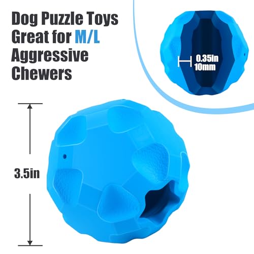 Rubber Treat Dispensing Cognitive Dog Toys for Aggressive Chewers Breed - color: Blue