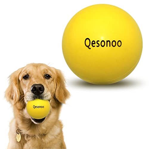 Dog Balls Indestructible,Solid Rubber Bouncy for Dogs Aggressive Chewers Large Breed,Non-Toxic&Floating&High Elasticity,Durable Fetch Ball Medium to Chew,Play and Training. (Yellow) - color: Balls Yellow, size: 2.7 In(7cm)