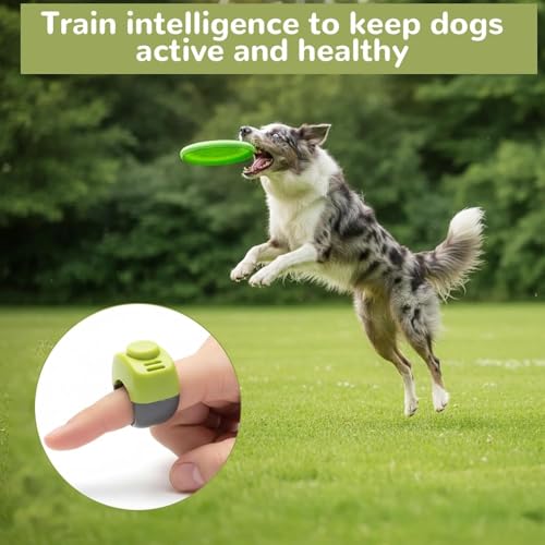 The Set of Easy Clicking Finger Ring Clicker Included Large and Small 2 Sizes,Suitable for Dogs Cats Horses traing Allowing Effective Versatile Training (4pcs Grey+Green+Orange+Blue) - color: 4pcs Grey+Green+Orange+Blue