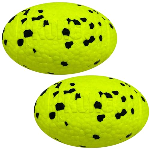 KONG Reflex Ball Dog Toy - Lightweight Durable Bouncy Fetch Toy - High-Bounce, Floats for Water Play (Medium/Large Football 2 Pack) - size: Medium/Large Football 2 Pack