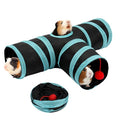 Rypet Guinea Pig Tunnel Hideout 3-Way Collapsible Pet Tubes, Blue Black - color: Blue Black