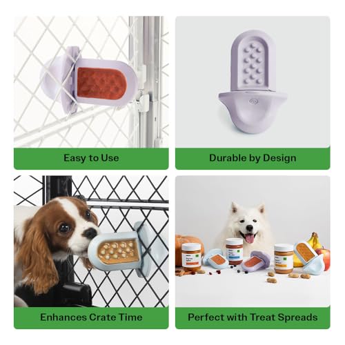 Diggs Groov Crate Training Aid for Puppies and Nervous Dogs – Calming Lick Mat for Crate Training & Separation – Puppy Enrichment Toy with Freezer Shell – BPA-Free – (Ice) - color: Ice