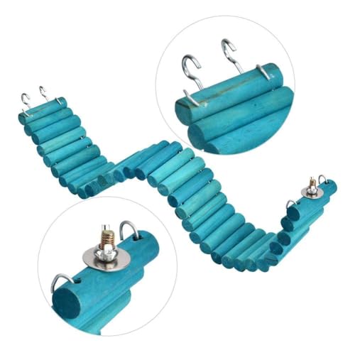 6x50cm Wooden Climbing Ladder, Bendable Metal Core
