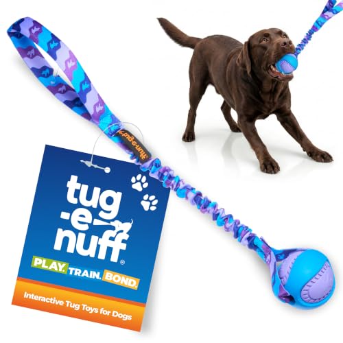 Tug-E-Nuff PowerBall Bungee Tug (Purple Pattern), Dog Toy, 17" - color: Purple