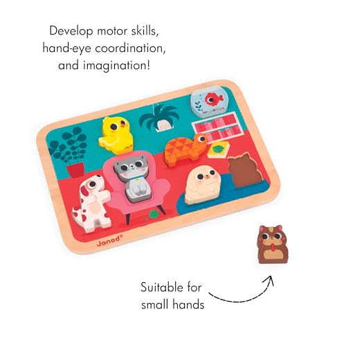 Janod - Chunky Puzzle - Pets - 7 Pieces - style: Pets