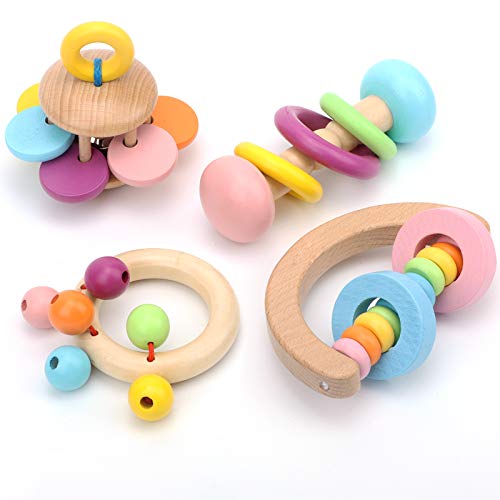 Large Bird Toys for Foot Parrot Handheld Interactive Toys, 4 Pack