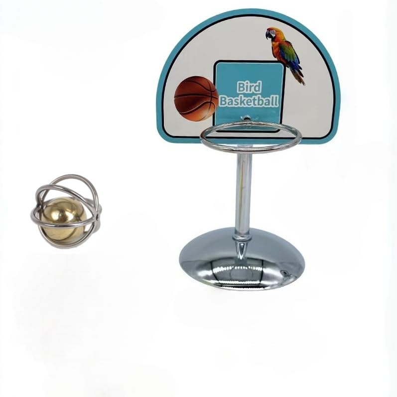 Fosrion Parrot Basketball Hoop Toy Set - Training Hoop with 1 Bird Balls for Medium-Sized Parrots (Medium) - size: Medium