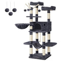 Feandrea Cat Tree, 62.4 Inches, Activity Center with Hammock, Basket - color: Smoky Gray