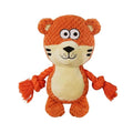 Cute Animals Interactive Dog Squeak Toys, Rope Plush Pet Chew Toys - Orange - color: Orange Tiger